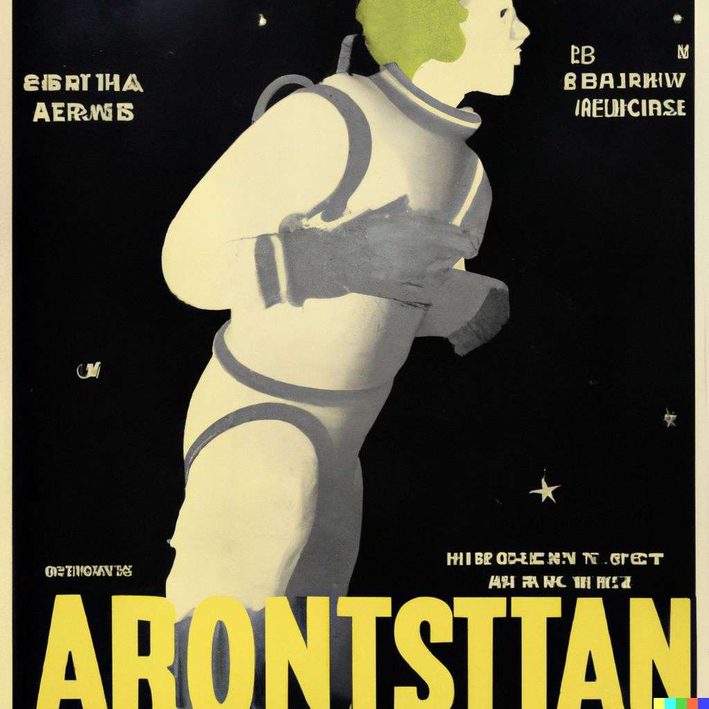 an astronaut, movie poster from the '20s